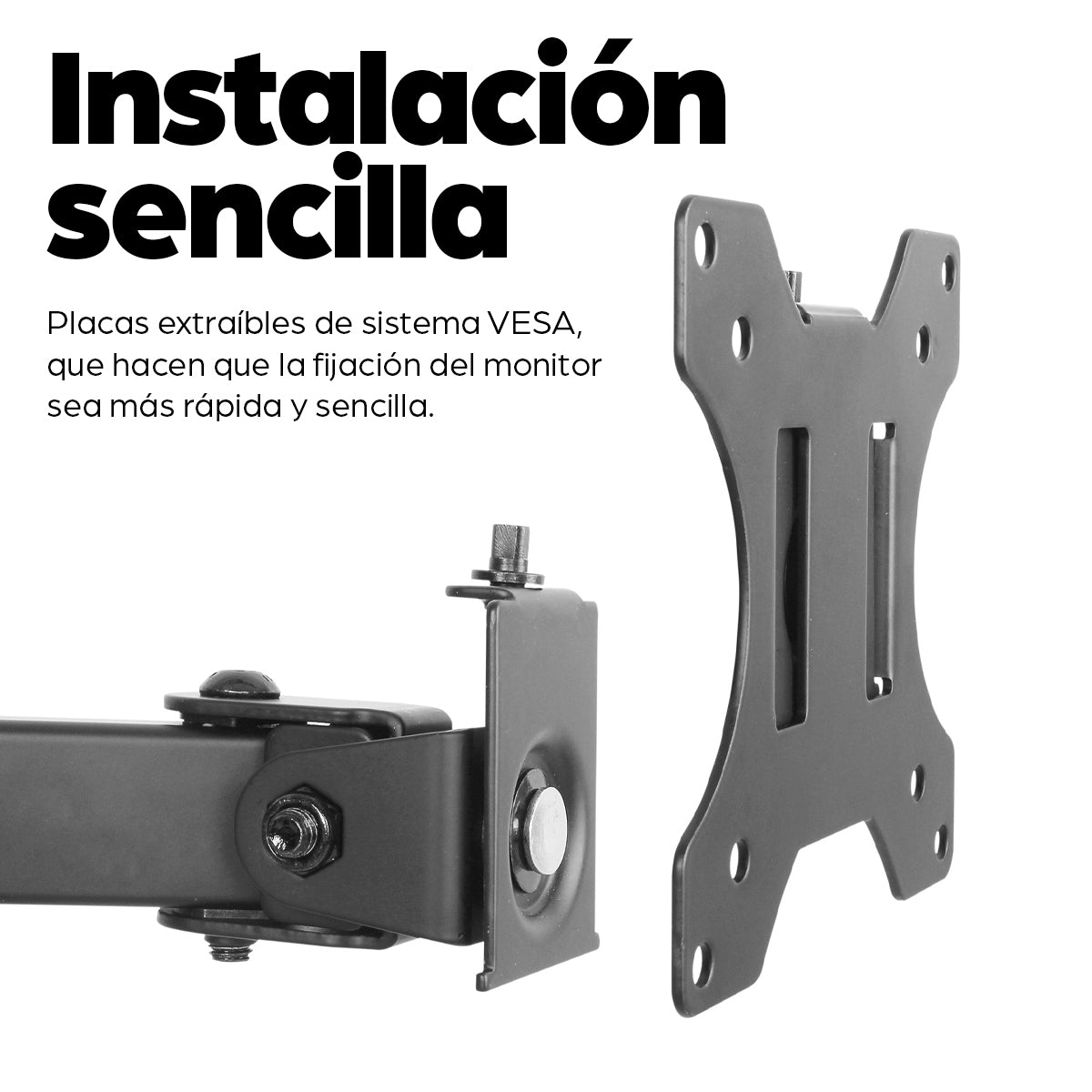 Manhattan 461528 soporte para monitor 32" Escritorio Negro