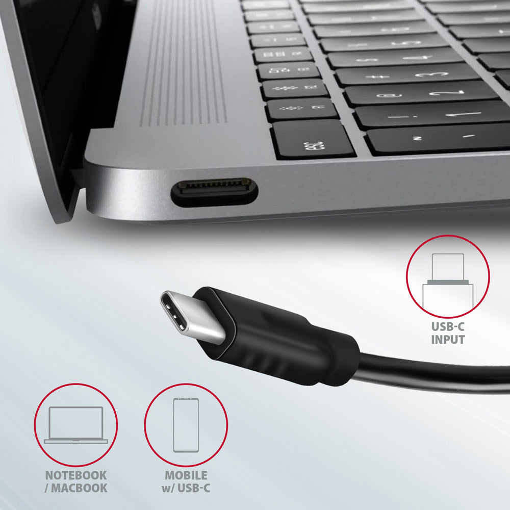 Axagon HMC-5G21 base para portátil y replicador de puertos Alámbrico USB 3.2 Gen 2 (3.1 Gen 2) Type-C Gris (3)
