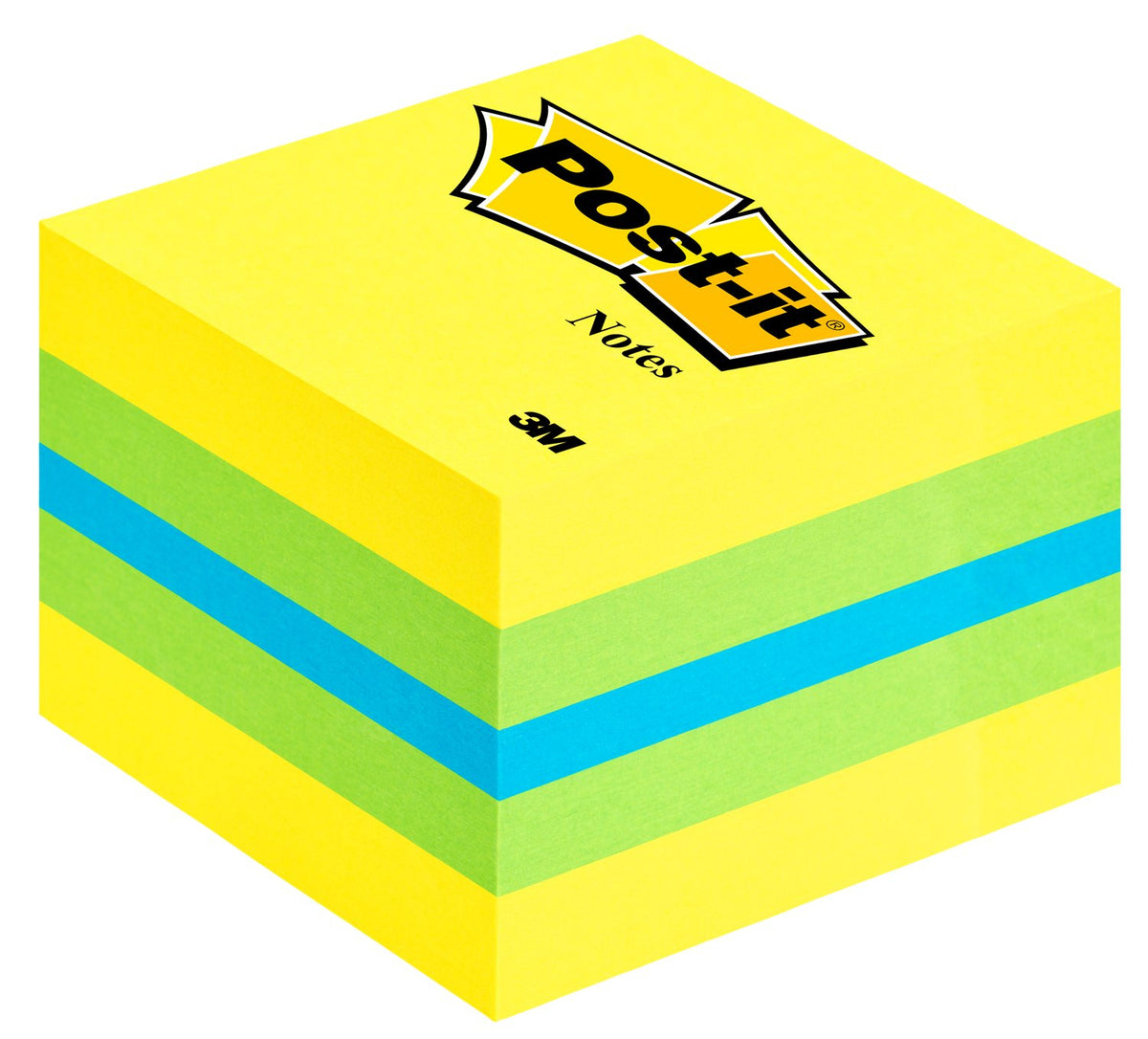 3M Post-it 2051L nota autoadhesiva Plaza Azul, Verde, Turquesa, Amarillo 400 hojas Autoadhesivo