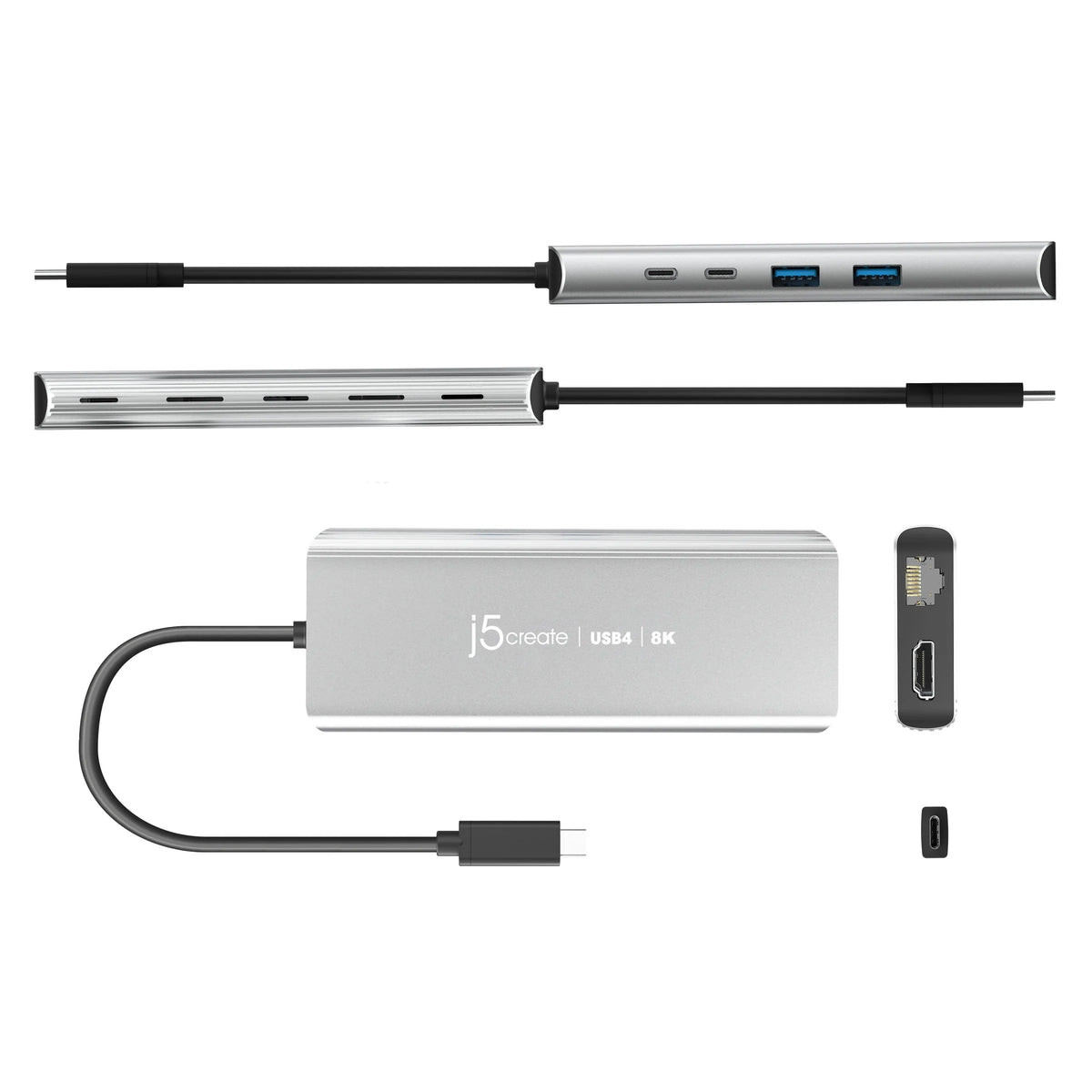 j5create JCD403-N hub de interfaz USB Tipo C 10000 Mbit/s Gris (3)