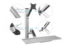Digitus DA-90354 support d'écran plat pour bureau 68,6 cm (27") Mur Argent (5)
