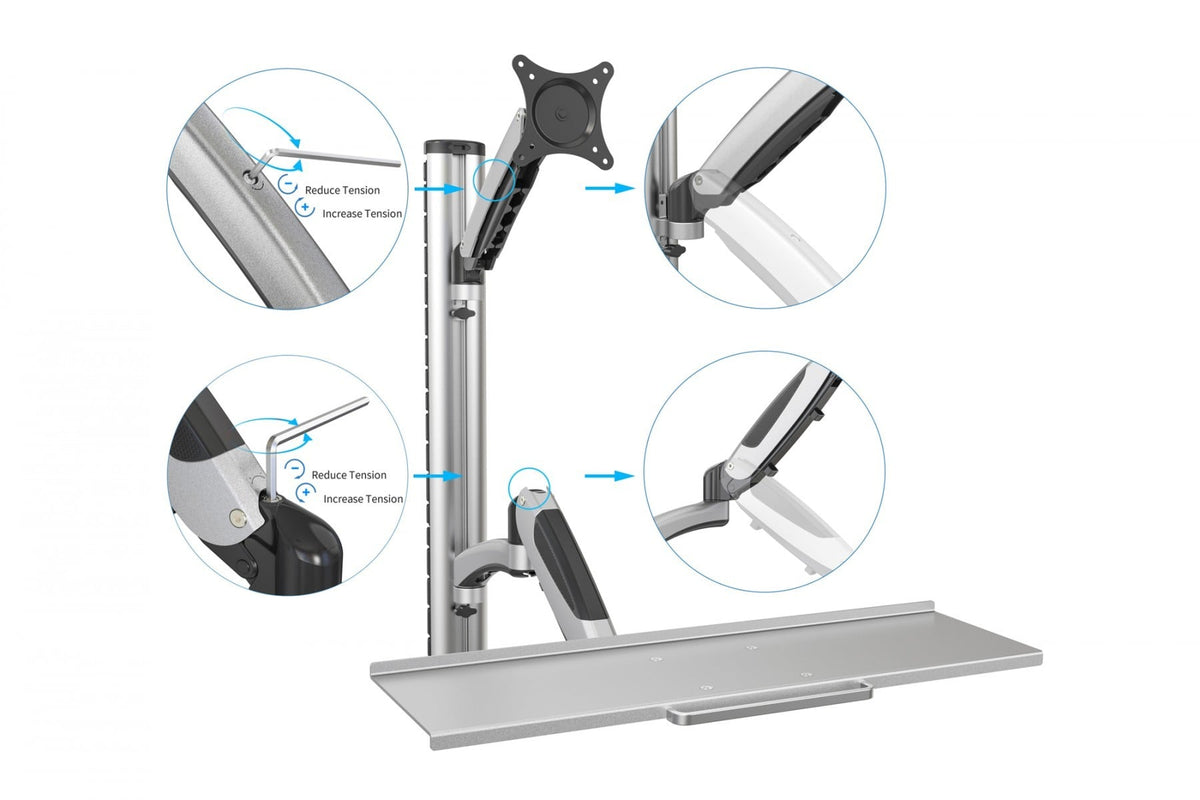Digitus DA-90354 support d'écran plat pour bureau 68,6 cm (27") Mur Argent (5)
