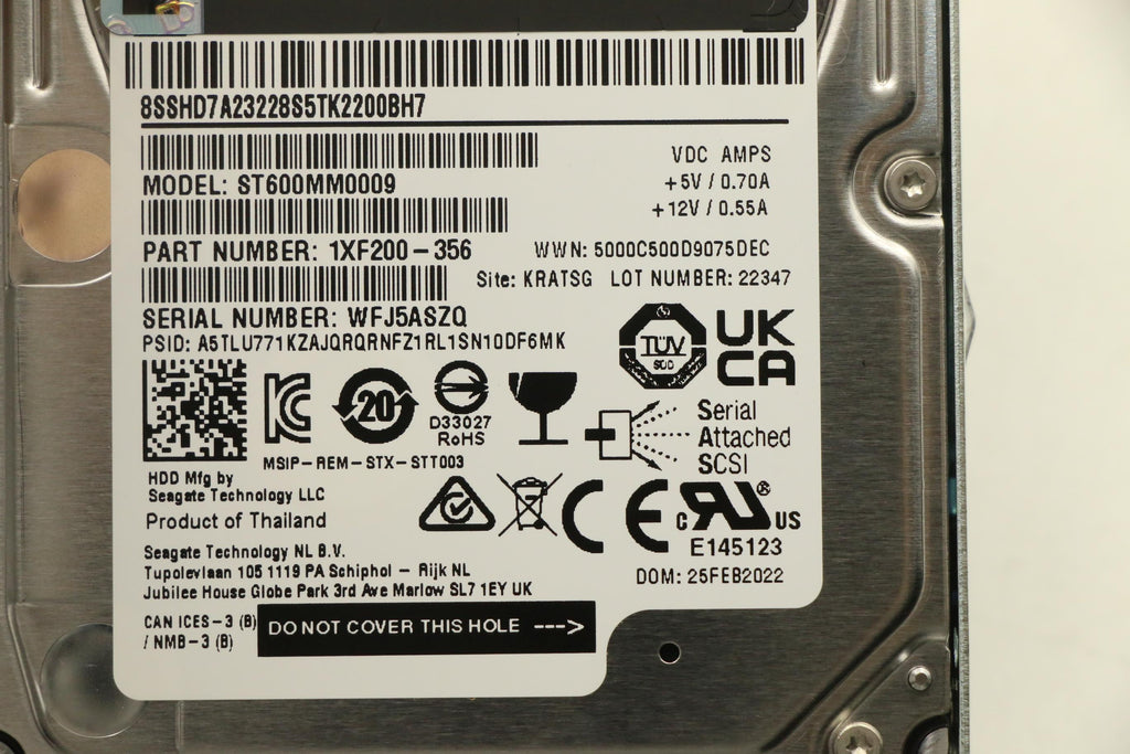 IBM 600GB 10K 6Gbps SAS 2.5in 00AJ092-RFB – Reacondicionado