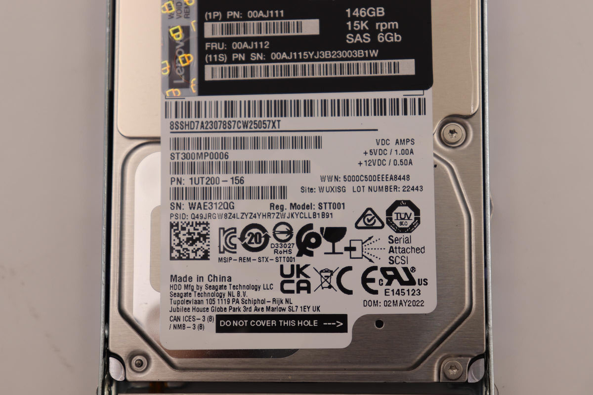IBM 146GB 15K 6Gbps SAS 2.5in 00AJ112-RFB – Reacondicionado