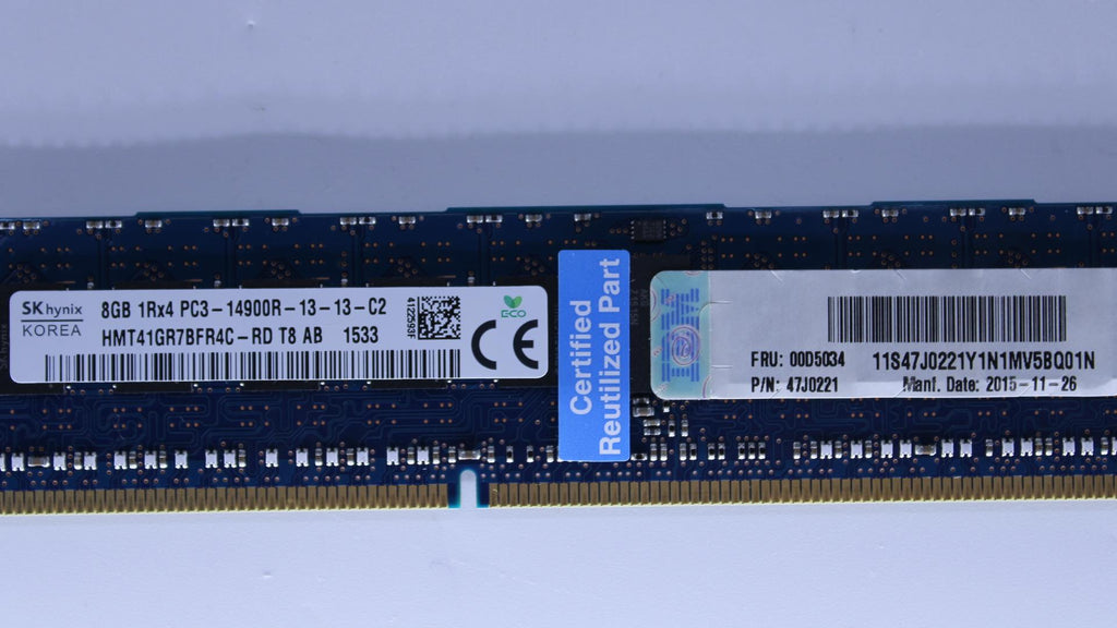 IBM 8GB (1x8GB, 1Rx4, 1.5V) 00D5034-RFB – Reacondicionado