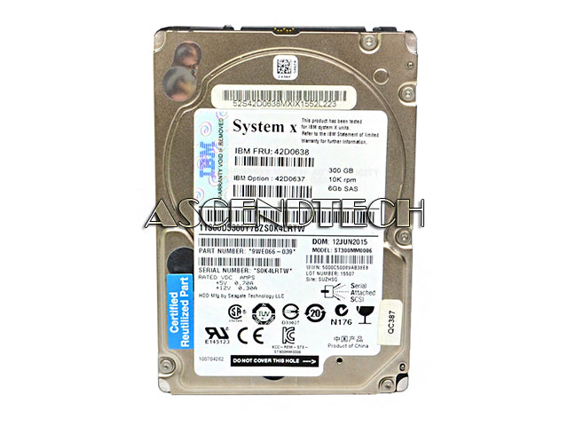 IBM 300GB 6G 15MM SAS 10K HDD 00D5300-RFB – Reacondicionado (4)