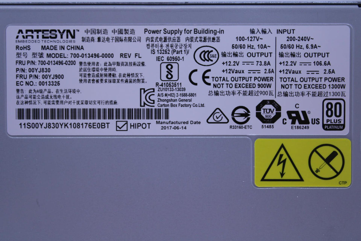 IBM Nextscale N1200 Cff 1300W Psu 00YJ900-RFB – Reacondicionado