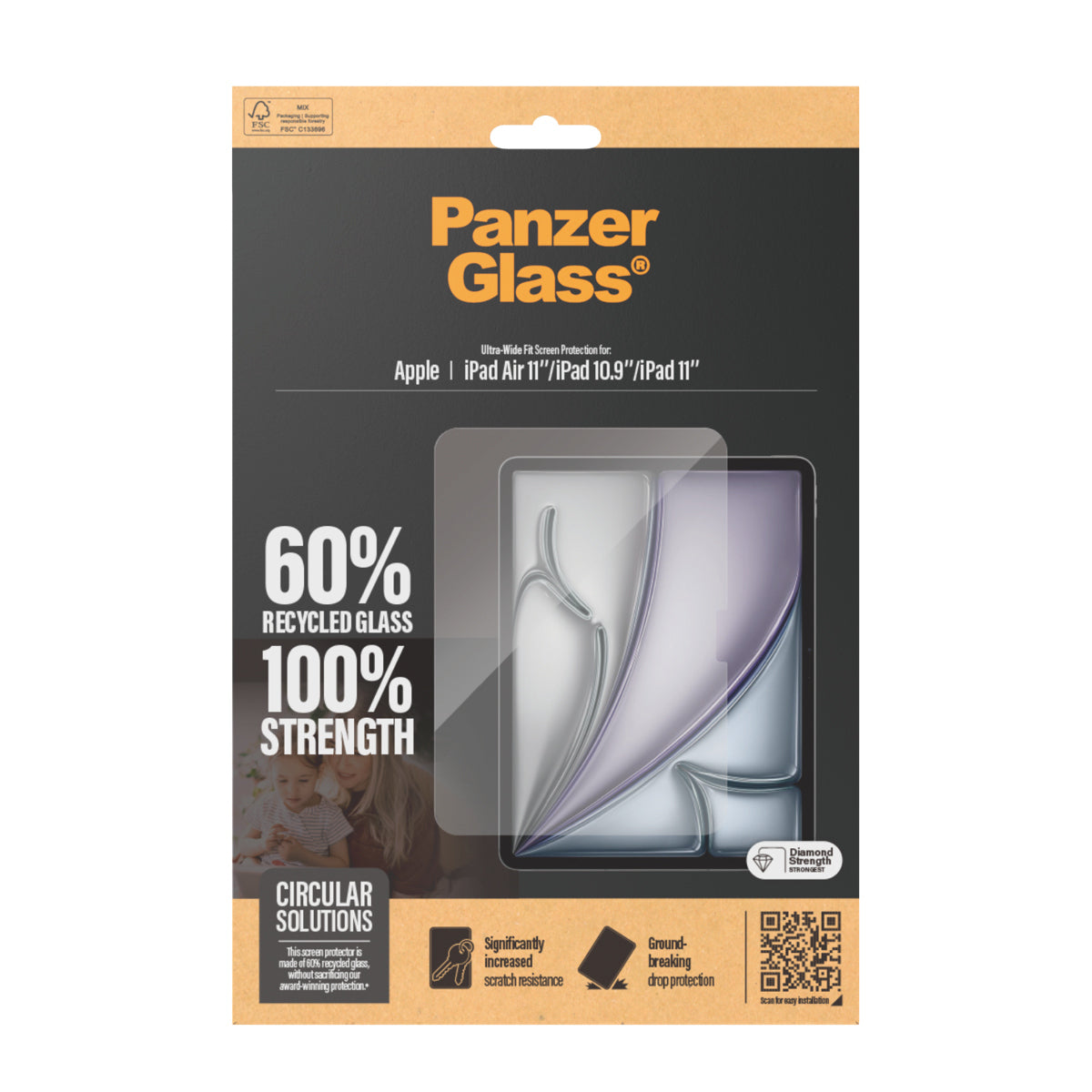PanzerGlass ® Screen Protector iPad Air 11'' (2024-2026) | iPad 11'' (2025) | iPad 10.9'' (2022) | Ultra-Wide Fit Protector de pantalla Apple 1 pieza(s) (3)
