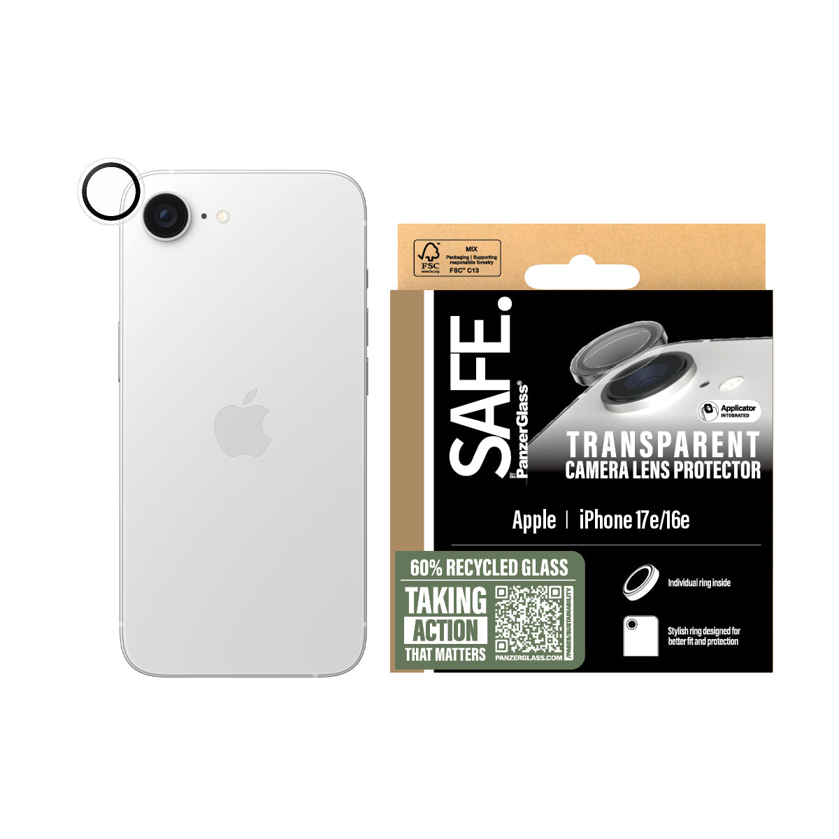 PanzerGlass SAFE. by ® Camera Lens Protector Transparent iPhone 17e | 16e Protector de pantalla Apple 1 pieza(s) (2)