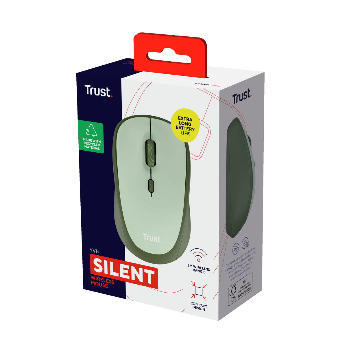 Trust Yvi+ ratón Oficina Mano derecha RF inalámbrico Óptico 1600 DPI (6)