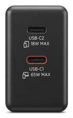 Lenovo Dual USB-C 65W GaN Charger Universal Negro Corriente alterna Interior (8)
