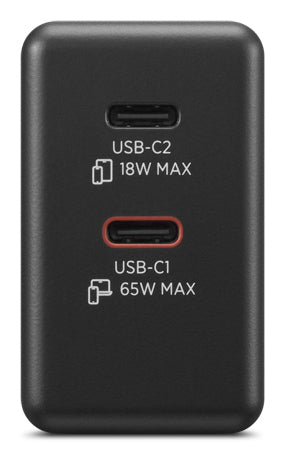 Lenovo Dual USB-C 65W GaN Charger Universal Negro Corriente alterna Interior (8)