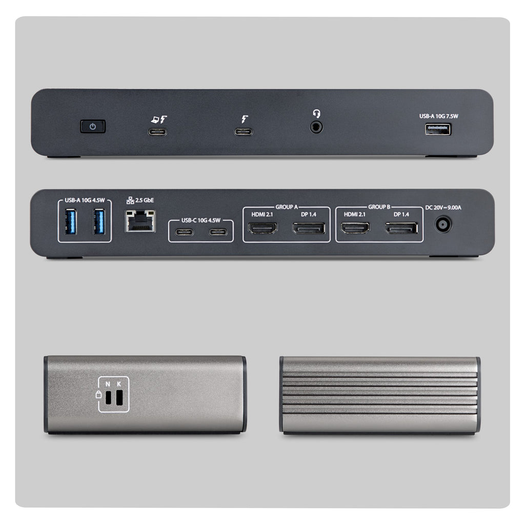 StarTech.com 206UE-TB5USB4DOCK base para portátil y replicador de puertos Alámbrico Thunderbolt 5 Negro, Gris (2)
