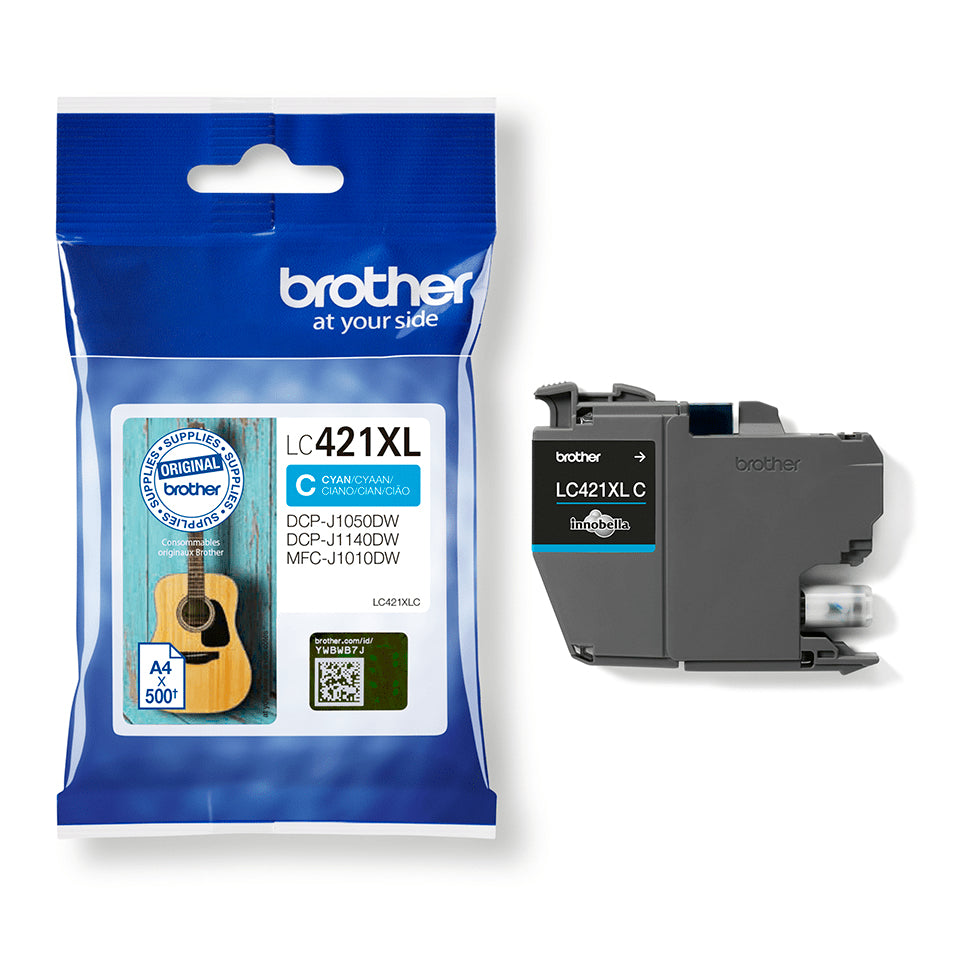 Brother LC-421XLC cartucho de tinta 1 pieza(s) Original Alto rendimiento (XL) Cian (4)