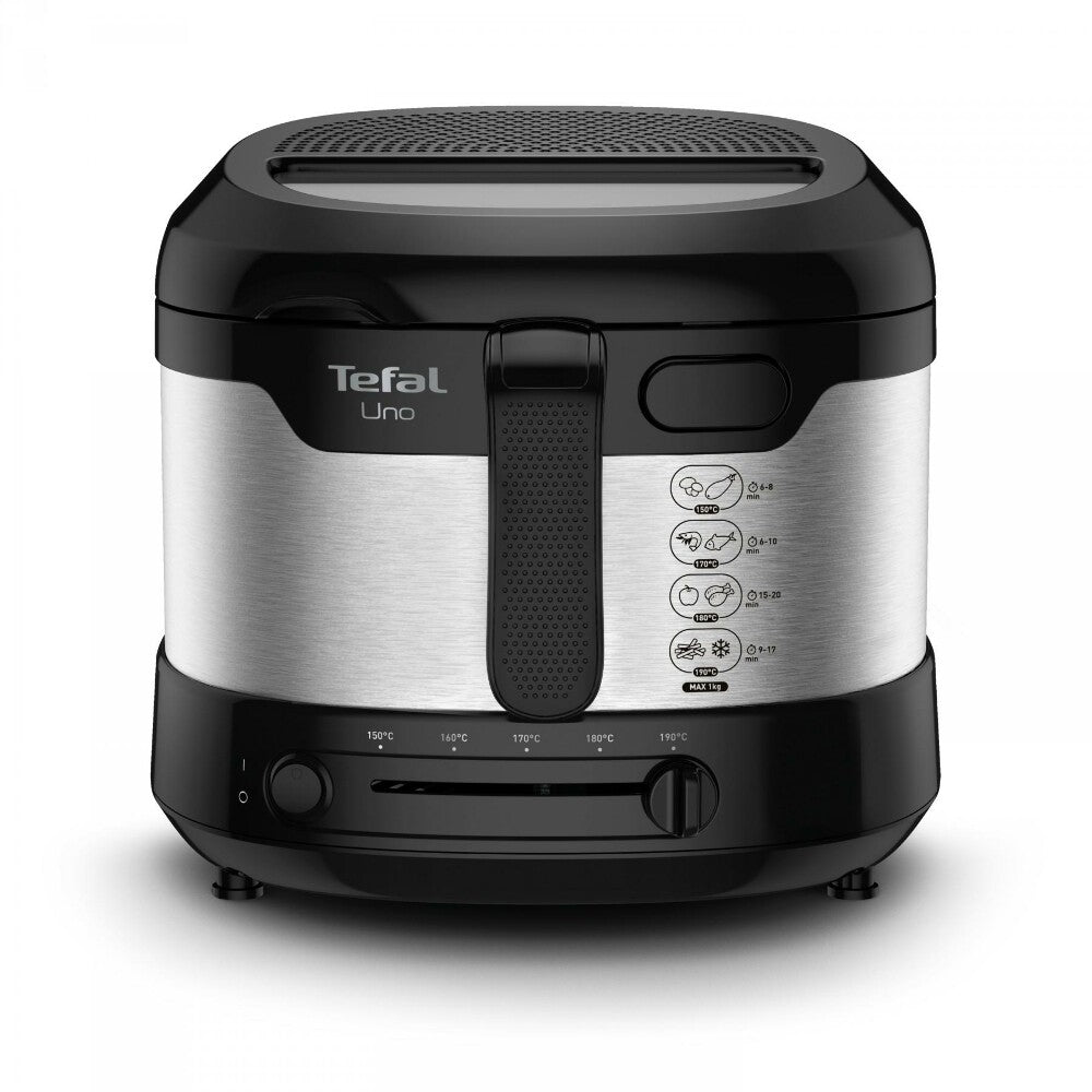 Tefal Uno FF215D Sencillo 1,8 L Independiente 1600 W Freidora Negro, Acero inoxidable