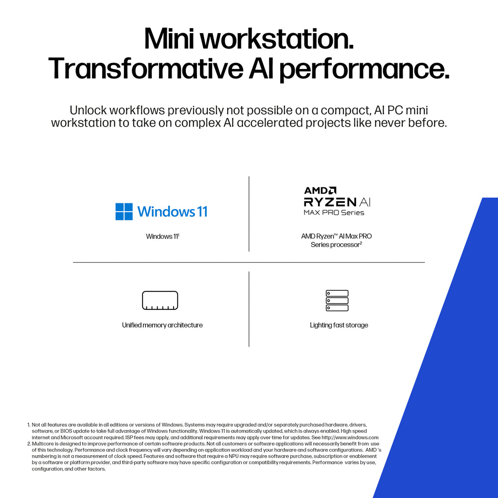 HP Z2 G1a Wolf Pro Security Edition Copilot+ PC AMD Ryzen AI Max+ PRO PRO 395 128 GB LPDDR5x-SDRAM 2 TB SSD Windows 11 Pro Mini PC Workstation AI Workstation, AI PC Black (9)