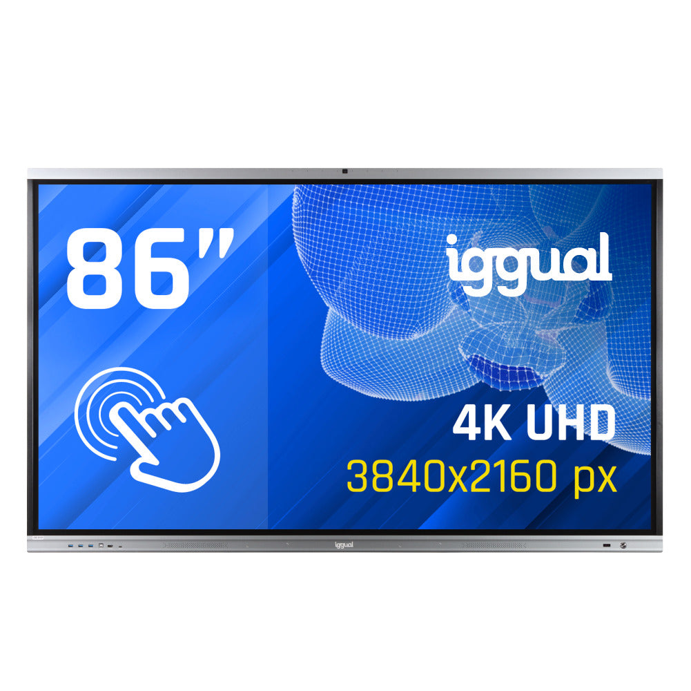 iggual Orchid 86" Webcam Panel plano interactivo 2,18 m (86") LED Wifi 400 cd / m² 4K Ultra HD Negro Pantalla táctil Procesador incorporado Android