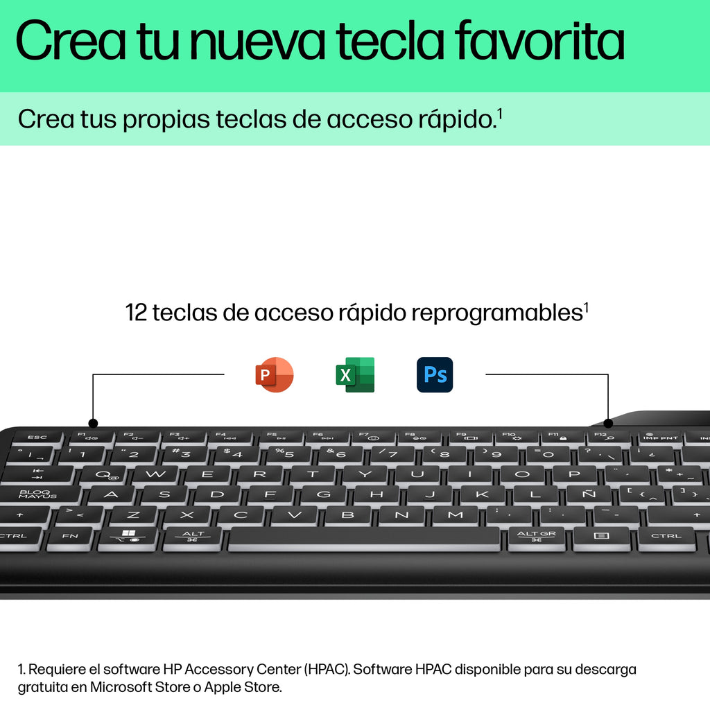 HP 400 Backlit Wired Keyboard teclado Hogar USB QWERTY Inglés Negro (9)
