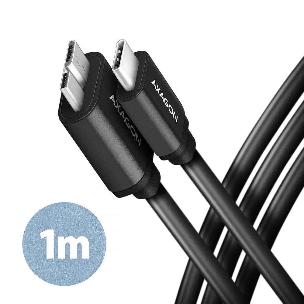 Axagon BUMM3-CM10AB cable USB USB 3.2 Gen 1 (3.1 Gen 1) 1 m Micro-USB B USB C 5 Gbit/s Negro