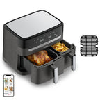 Tefal Dual Easy Fry & Grill EY905B Doble 8,3 L Independiente 2700 W Freidora de aire caliente Gris