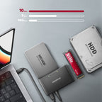 Axagon ADSA-CC USB-C 10Gbps - NVMe M.2 SSD & SATA 2.5/3.5 SSD/HDD CLONE MASTER 2 - Digital/Daten - NVMe USB 3.2 Gen 2 (3.1 Gen 2) Type-C Negro (5)