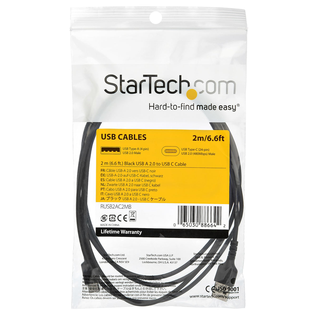 StarTech.com RUSB2AC2MB cable USB USB A USB C 0,48 Gbit/s 60 W (7)