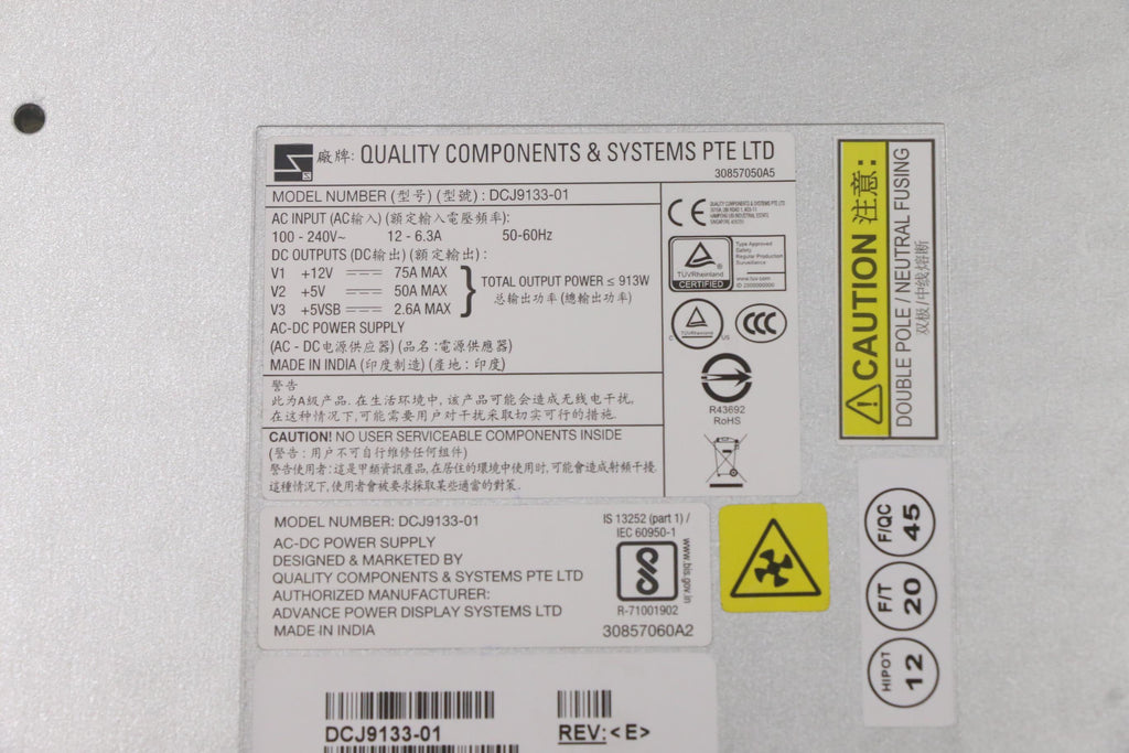 Power Supply 913W 240V/100V