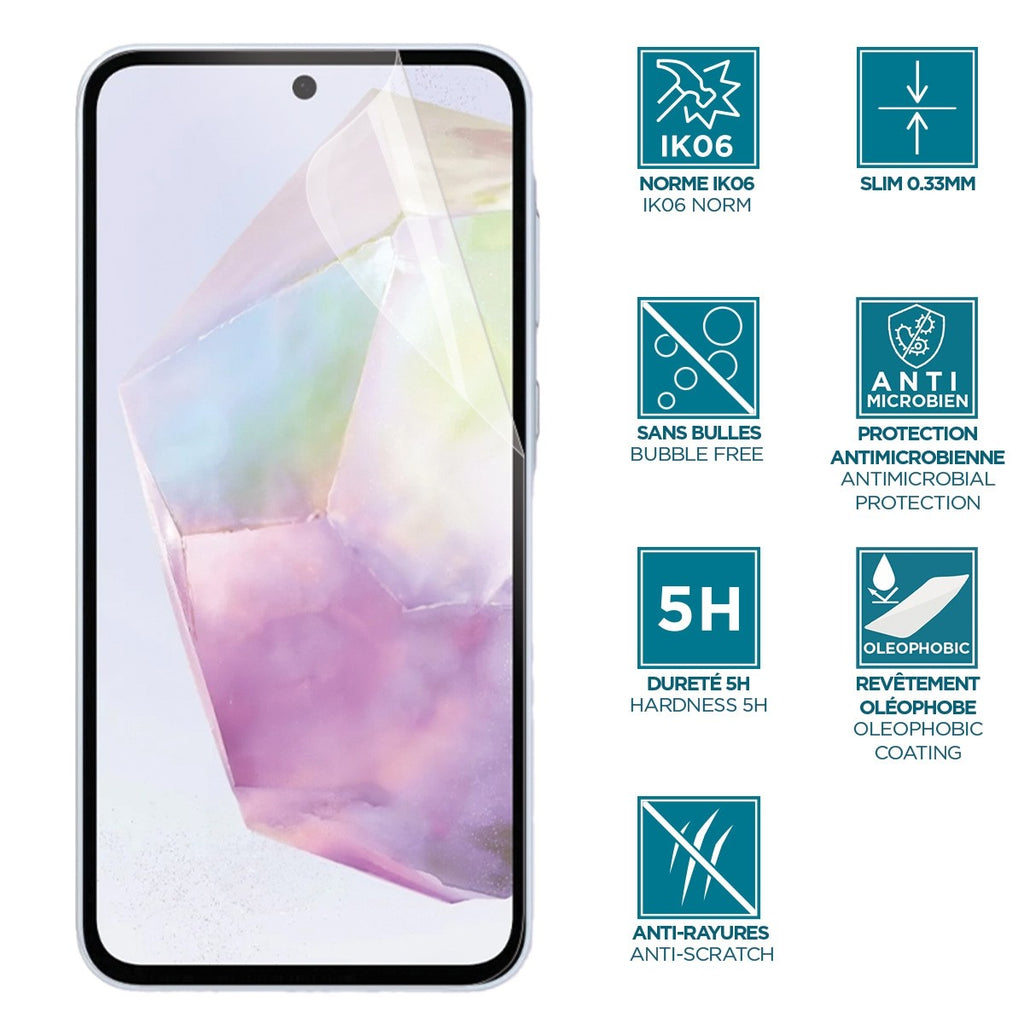 Mobilis Protector de pantalla anti-choque IK06 - transparente para Galaxy A37