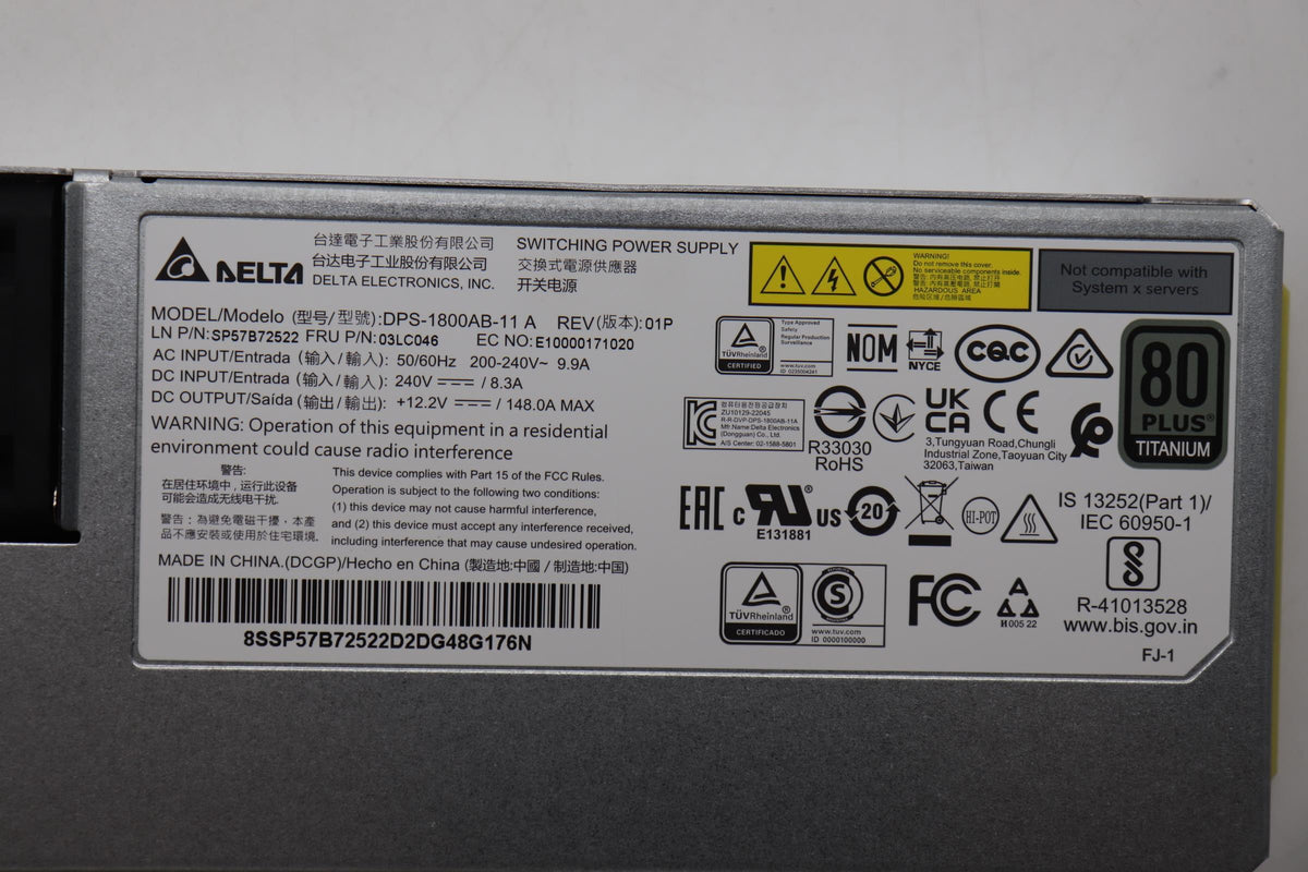 PWR_SUPPLY Delta 1800W TT PSU