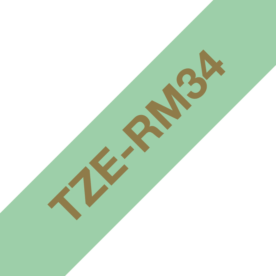 Brother TZE-RM34 cinta para impresora de etiquetas Color dorado sobre verde menta (2)