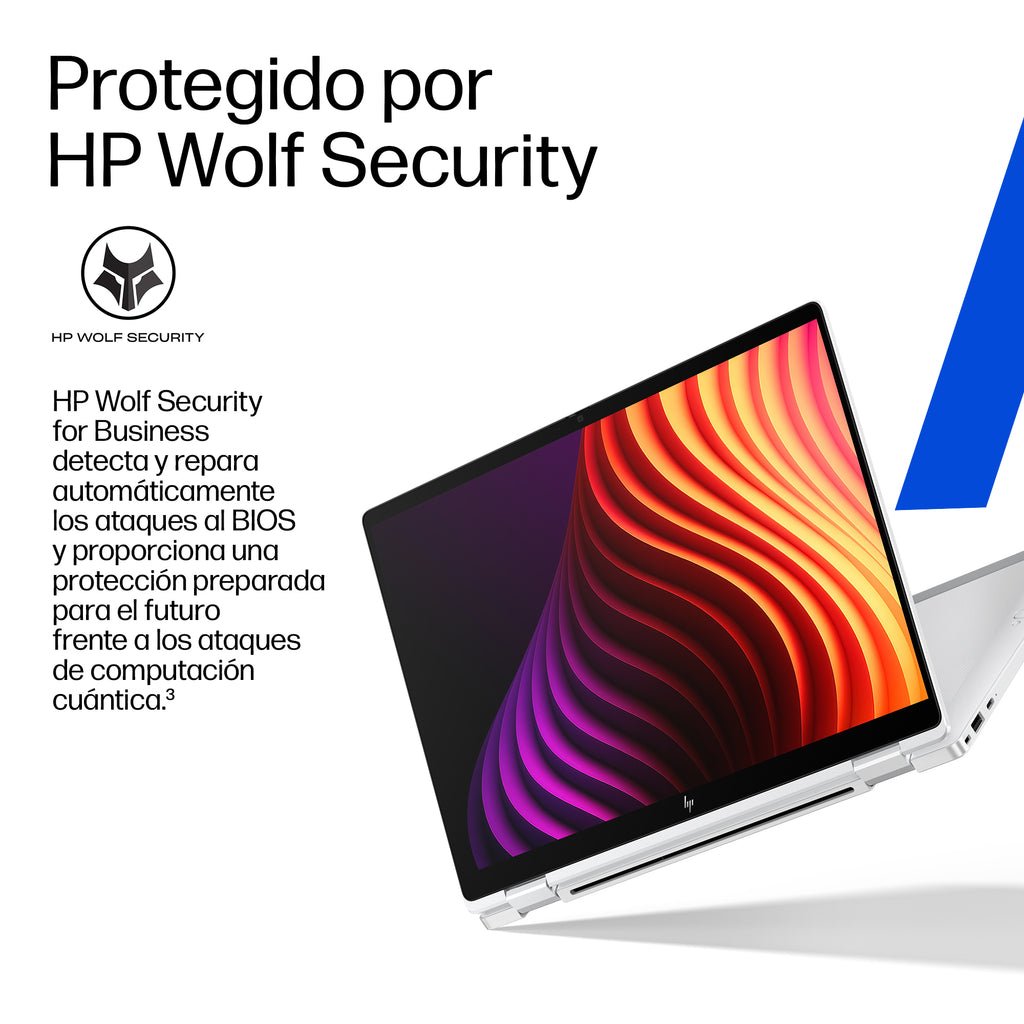 HP EliteBook X Flip G2i 14 inch Notebook Next Gen AI PC Wolf Pro Security Edition Copilot+ PC Intel Core Ultra 7 356H Híbrido (2-en-1) 35,6 cm (14") Pantalla táctil WUXGA 32 GB LPDDR5x-SDRAM 1 TB SSD Wi-Fi 7 (802.11be) Windows 11 Pro Plata (8)