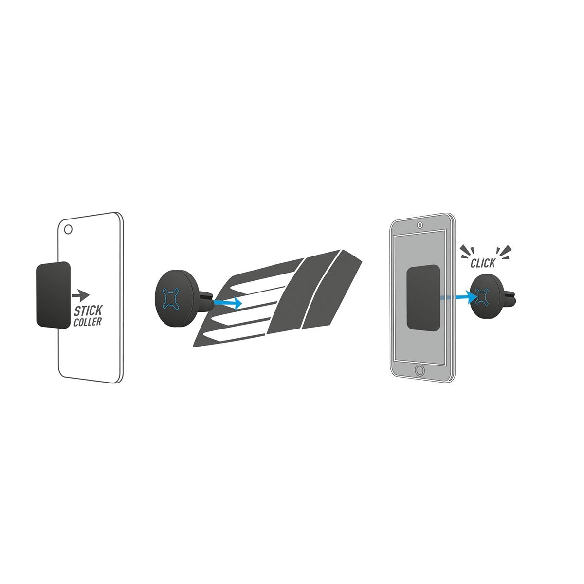 Mobilis U.FIX Mini kit universal de soporte teléfono coche 044018
