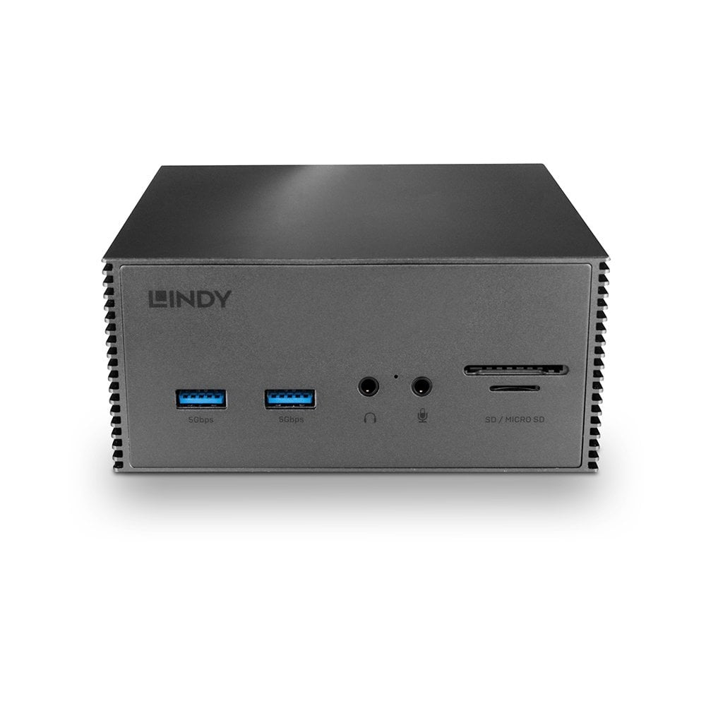 Lindy 43378 base para portátil y replicador de puertos Alámbrico USB 3.2 Gen 2 (3.1 Gen 2) Type-C Gris (3)