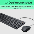 HP 150 Wired Mouse and Keyboard Combination teclado Ratón incluido Hogar / Oficina USB Negro (7)