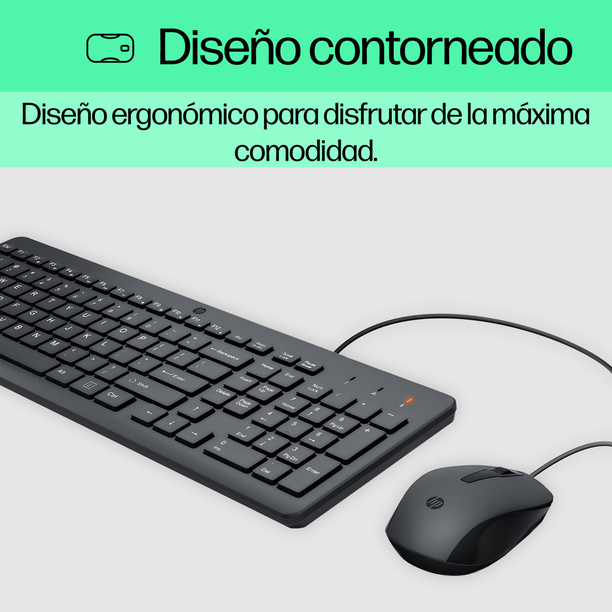HP 150 Wired Mouse and Keyboard Combination teclado Ratón incluido Hogar / Oficina USB Negro (7)