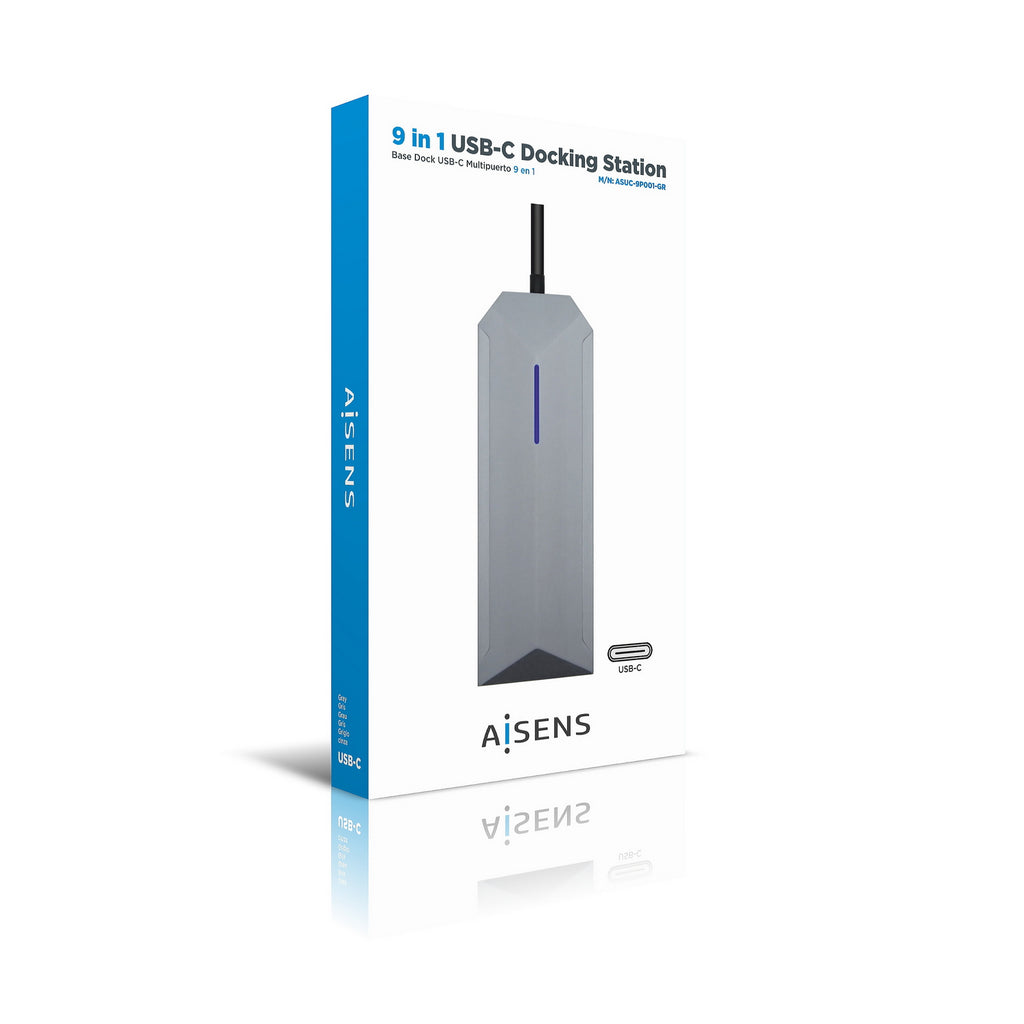 AISENS ASUC-9P001-GR base para portátil y replicador de puertos Alámbrico Thunderbolt 3 (7)