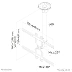 Neomounts FPMA-C400SILVER soporte para TV 152,4 cm (60") Plata (4)