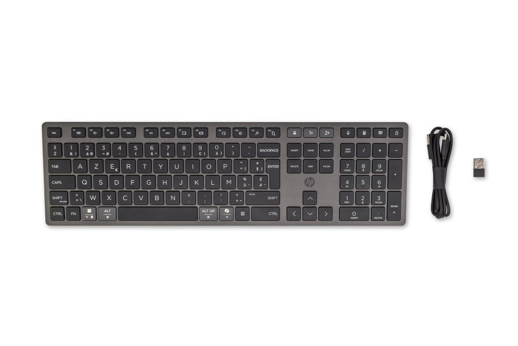 HP 720 Multi-Device Rechargeable Wireless Keyboard teclado Hogar / Oficina USB + Bluetooth AZERTY Belga Negro (2)