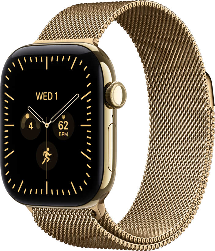 Apple MJGL4QL/A - 42 mm, radiant gold titanium, reloj inteligente con pulsera Milanese
