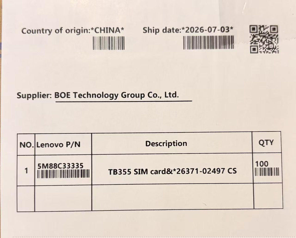 TB355 SIM card&*26371-02497 CS