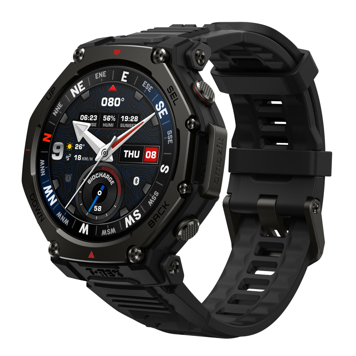 Amazfit T-rex 3 Pro 3,35 cm (1.32") AMOLED 44 mm Digital 466 x 466 Pixeles Pantalla táctil Negro Wifi GPS (satélite)