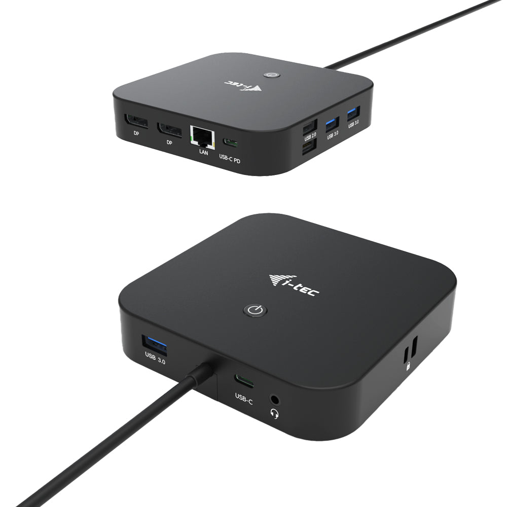 i-tec C31DUALDPDOCKPD base para portátil y replicador de puertos Alámbrico USB 3.2 Gen 1 (3.1 Gen 1) Type-C Negro