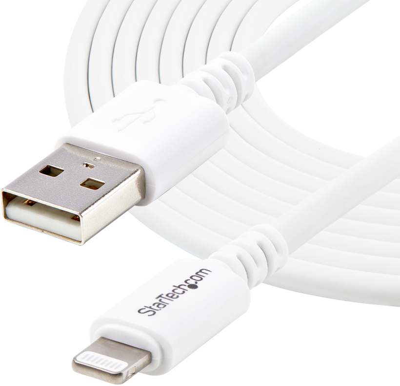 Startech USBLT3MW - Blanco, Cable Lightning, Lightning macho a USB macho, 3 m (2)