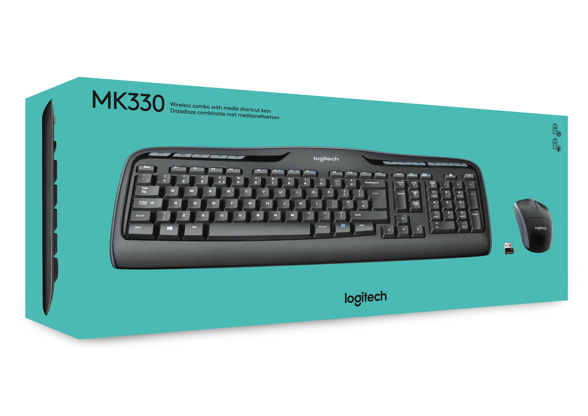 Logitech MK330 teclado Ratón incluido Oficina USB QWERTY Internacional de EE.UU. Negro (6)