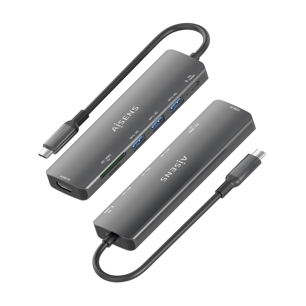 AISENS ASUC-7P025-GR base para portátil y replicador de puertos Alámbrico USB 3.2 Gen 1 (3.1 Gen 1) Type-C (4)