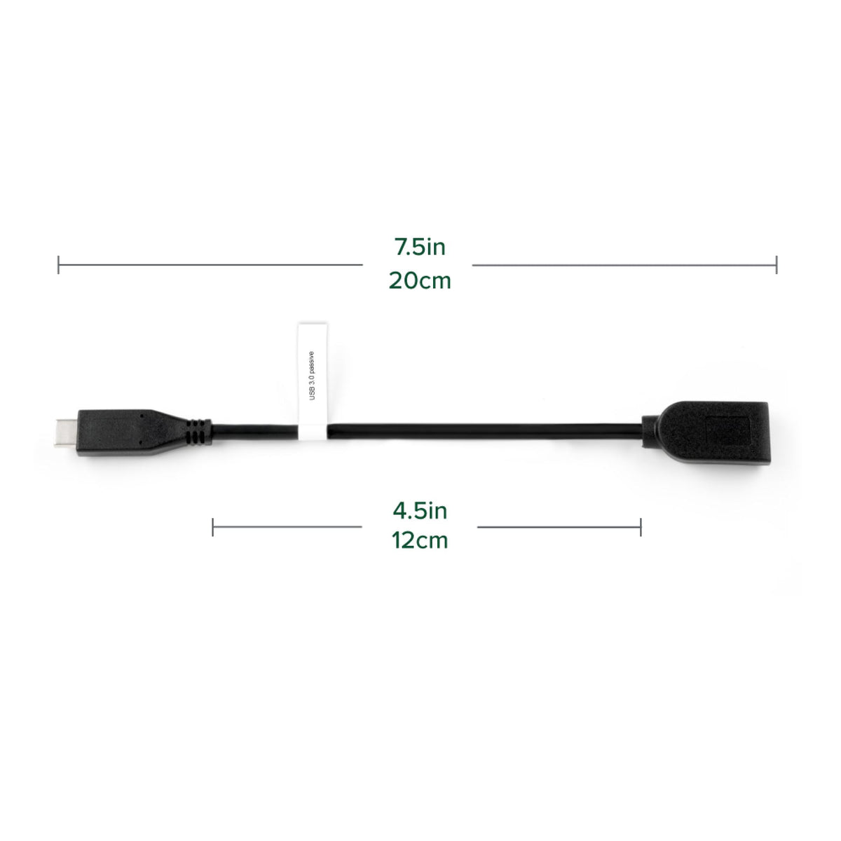 Plugable Technologies USBC-AF3 cable USB USB 3.2 Gen 1 (3.1 Gen 1) 0,2 m USB A 5 Gbit/s Negro (3)