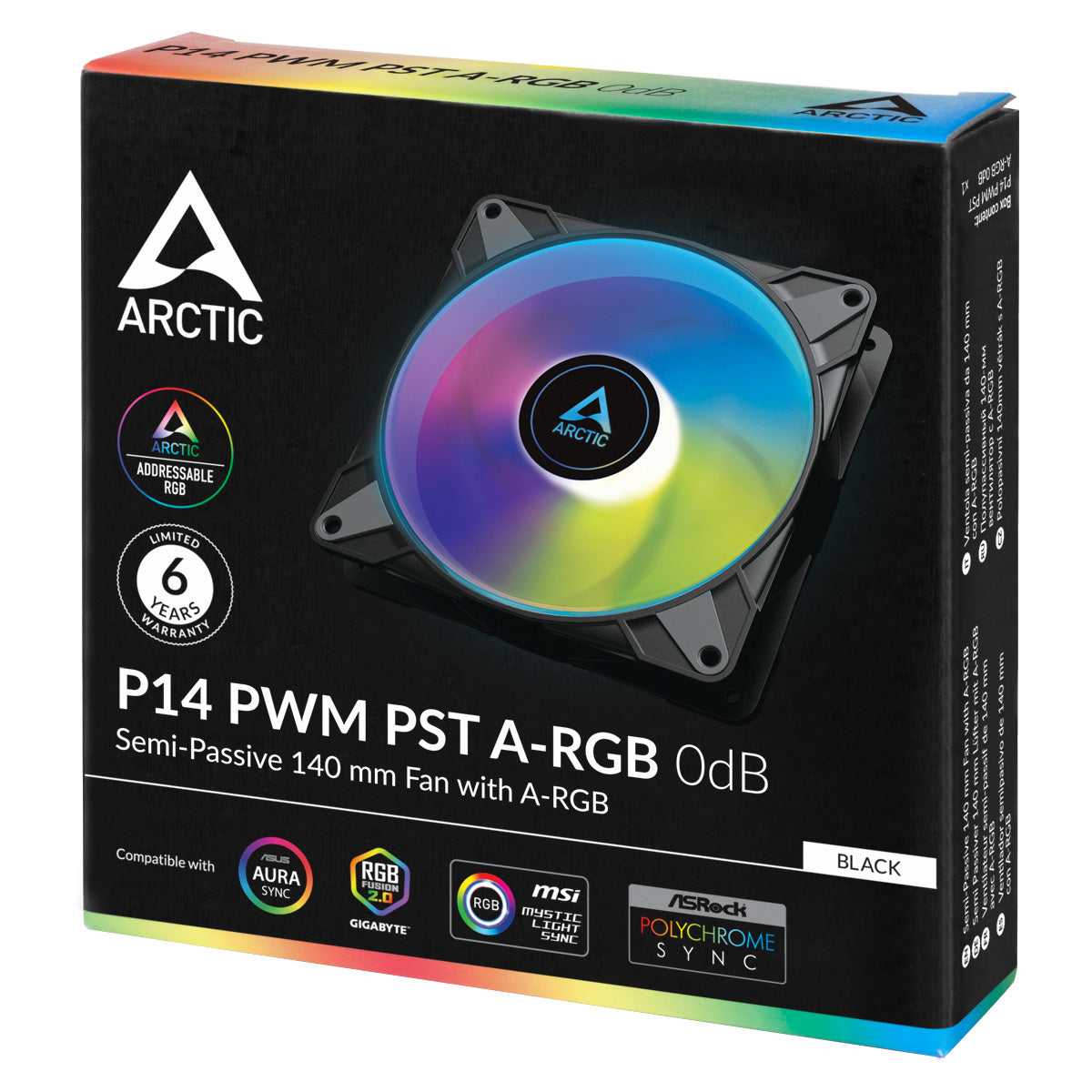 ARCTIC P14 PWM PST A-RGB 0dB Carcasa del ordenador Ventilador 14 cm Negro 1 pieza(s) (6)
