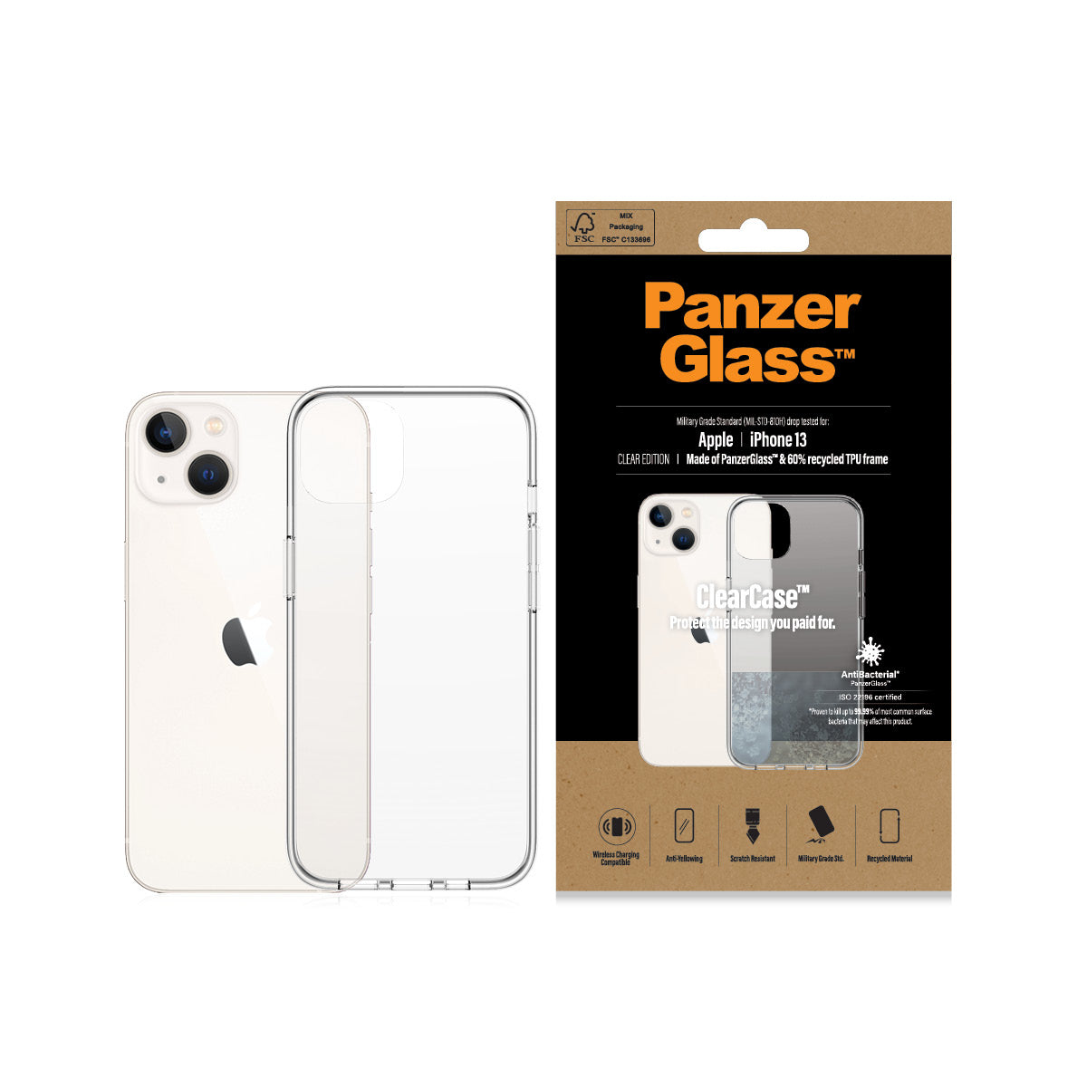 PanzerGlass ® ClearCase iPhone 13 funda para teléfono móvil 15,5 cm (6.1") Transparente (3)