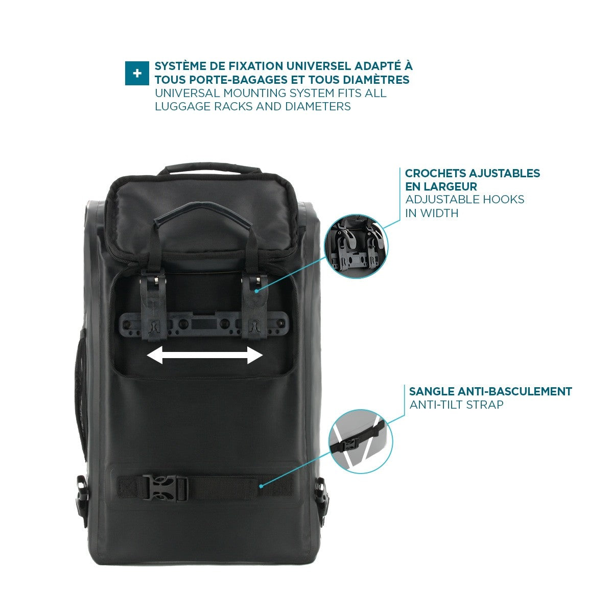 Bike - mochila para bicicleta / alforja - 25L 14-15.6IN - negra