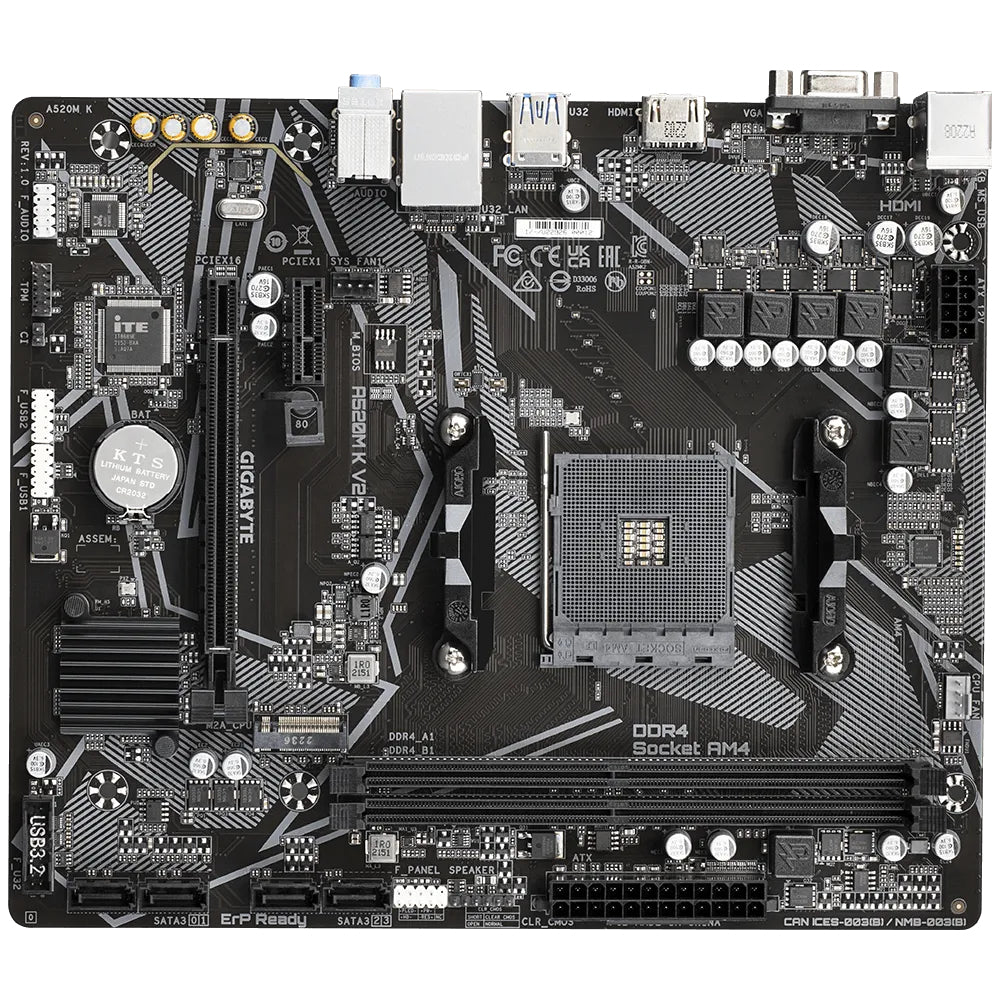 GIGABYTE A520M K V2 placa base AMD A520 Zócalo AM4 micro ATX (3)